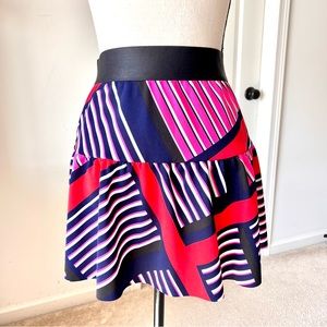 EXPRESS Colorful Elastic Waist Tiered Ruffled Circle Mini Skirt—SZ. XS